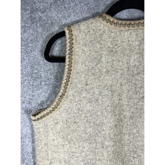 Monarca Wool Blend Sleeveless Western Riding Rodeo Vest Womens Large Tan Cream - Picture 9 of 13